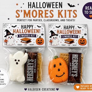 Halloween S'mores Kit,  Pumpkin Treat, Classroom Party Favor,  Basket Stuffer, bulk orders