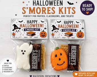 Halloween S'mores Kit,  Pumpkin Treat, Classroom Party Favor,  Basket Stuffer