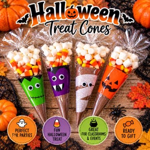 Handmade Halloween Hot Cocoa Cones | Frankenstein, Vampire, Mummy, Pumpkin Treats