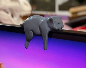 Sleepy Monitor Cat – 3D Printed Desk & Monitor Decor