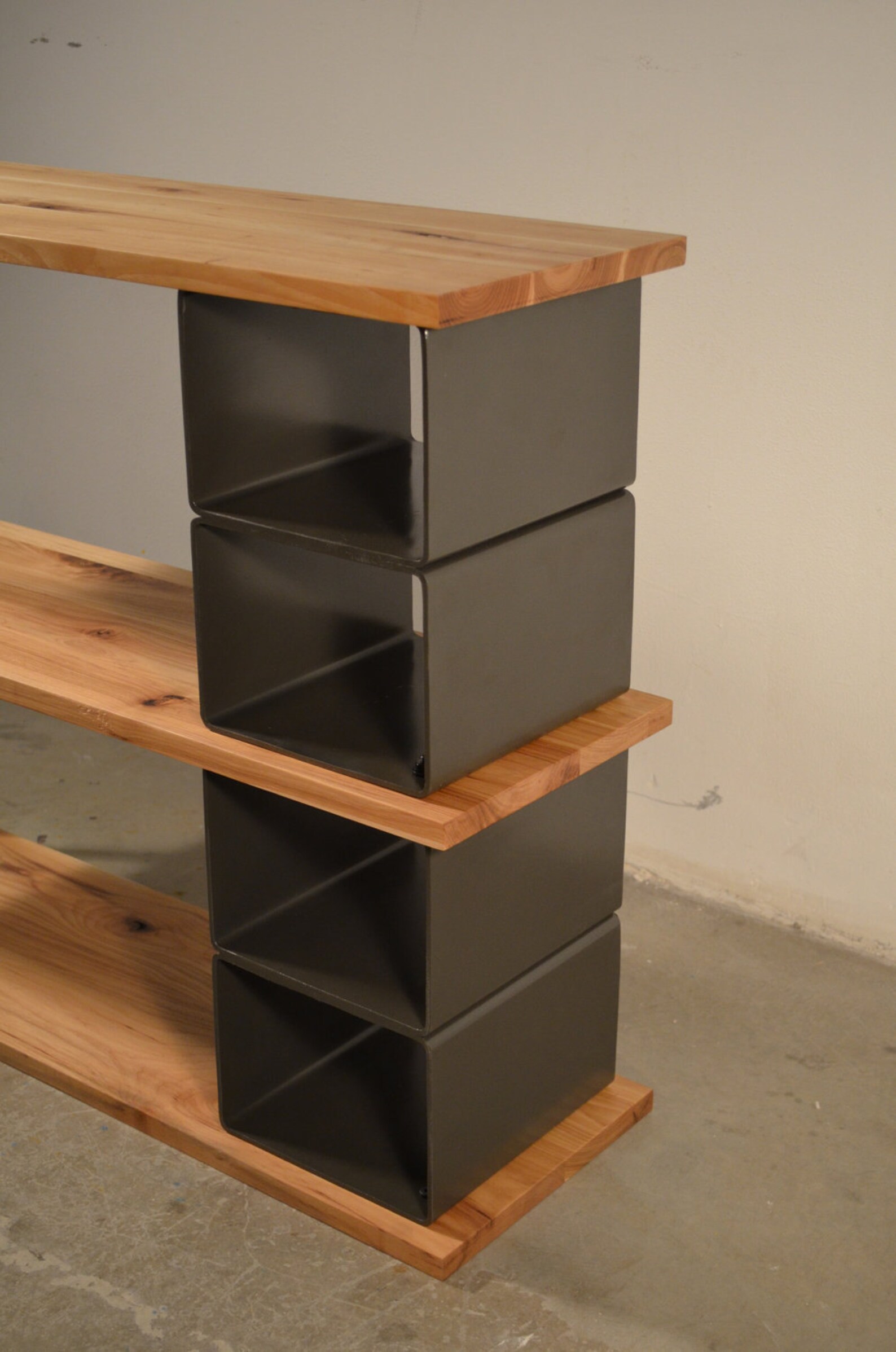Wood and metal heavy duty bookshelf Etsy