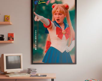 Sailor Moon Live Action Poster – 2000s Aesthetic Wall Art, Kawaii Anime Girl Print, Digital Download for Magical Girl Fans