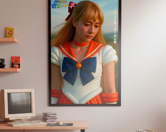 Vintage Sailor Venus Decor - Soft Aesthetic Anime Poster - Digital Art Download