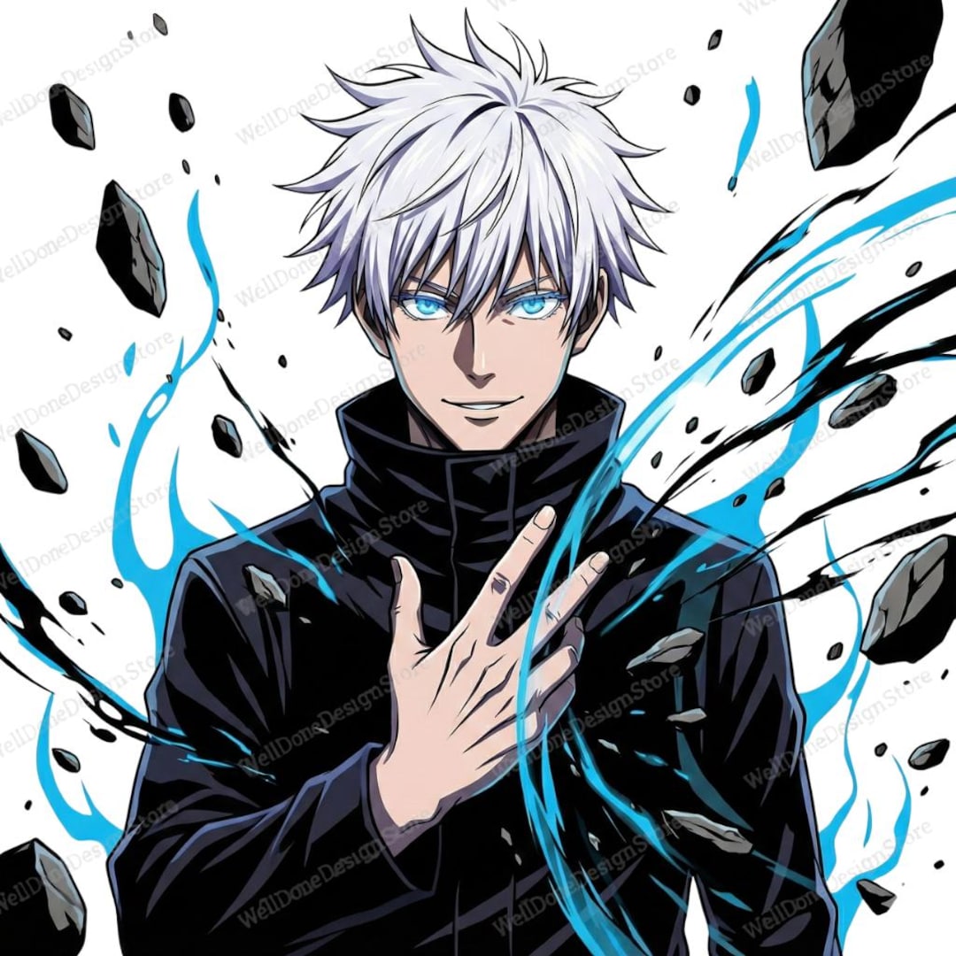 Gojo Satoru Anime Art – Infinity Technique – Dark Fantasy Illustration ...