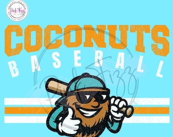 Coconuts Baseball PNG | Bananas Baseball | Bananas | Baseball | Varsity | Banana Ball