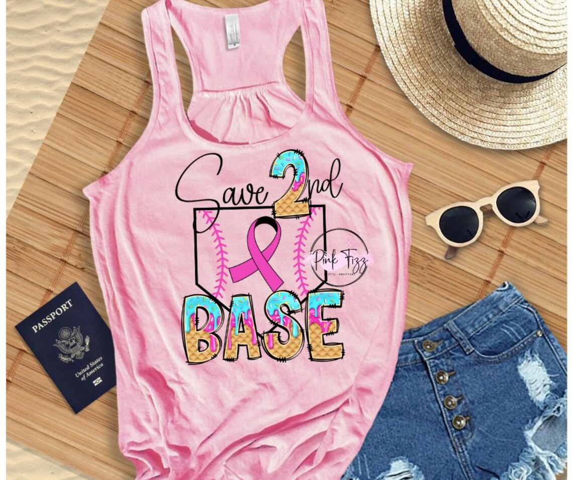 Save 2nd Base Sticker Save 2nd Base PNG | Breast Cancer Awareness | Breast Cancer | Fight ...