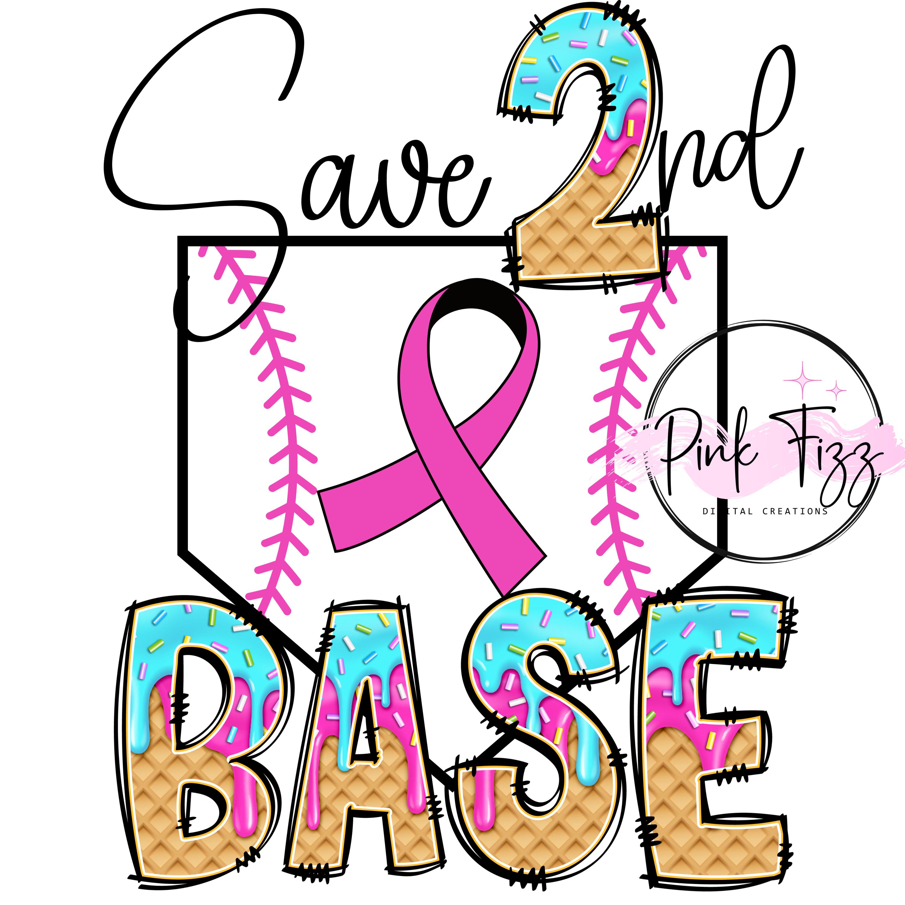 Save 2nd Base Sticker Save 2nd Base PNG | Breast Cancer Awareness | Breast Cancer | Fight ...
