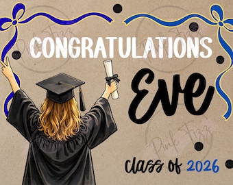 Persoanlized Graduation Banner Template | DIGITAL DOWNLOAD | 48x36 DIY Painted Banner