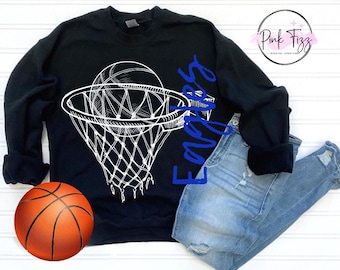 Basketball Game Day | Custom Basketball Name | Retro Basketball Mom PNG | Custom School Colors | Basketball Mascot