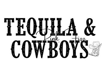 Cowboys & Tequila PNG / Maglietta Western / Maglietta Country Western / Cowboys / Maglietta Country Concert