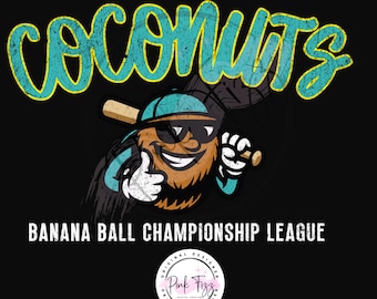 Coconuts Baseball PNG | Bananas Baseball | Bananas | Baseball | Drippy Plate | Banana Ball