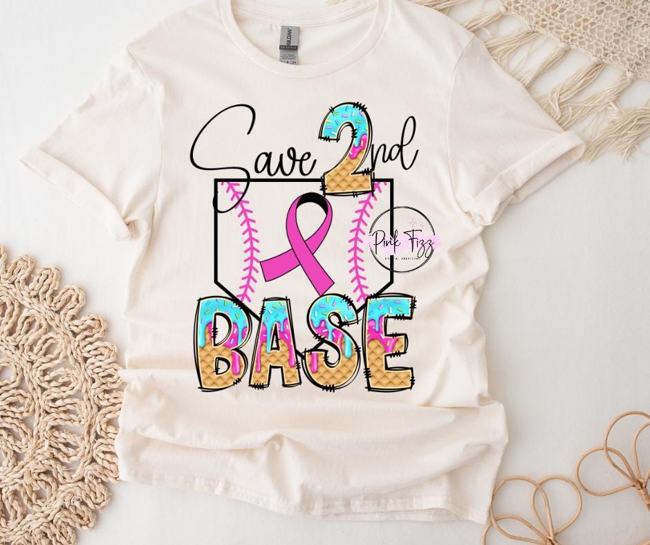 Save 2nd Base Sticker Save 2nd Base PNG | Breast Cancer Awareness | Breast Cancer | Fight ...
