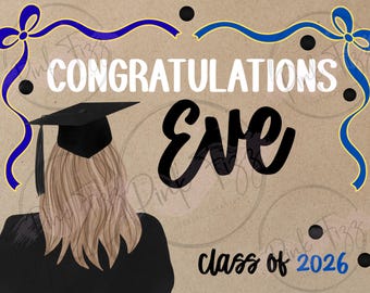 Persoanlized Graduation Banner Template | DIGITAL DOWNLOAD | 48x36 DIY Painted Banner
