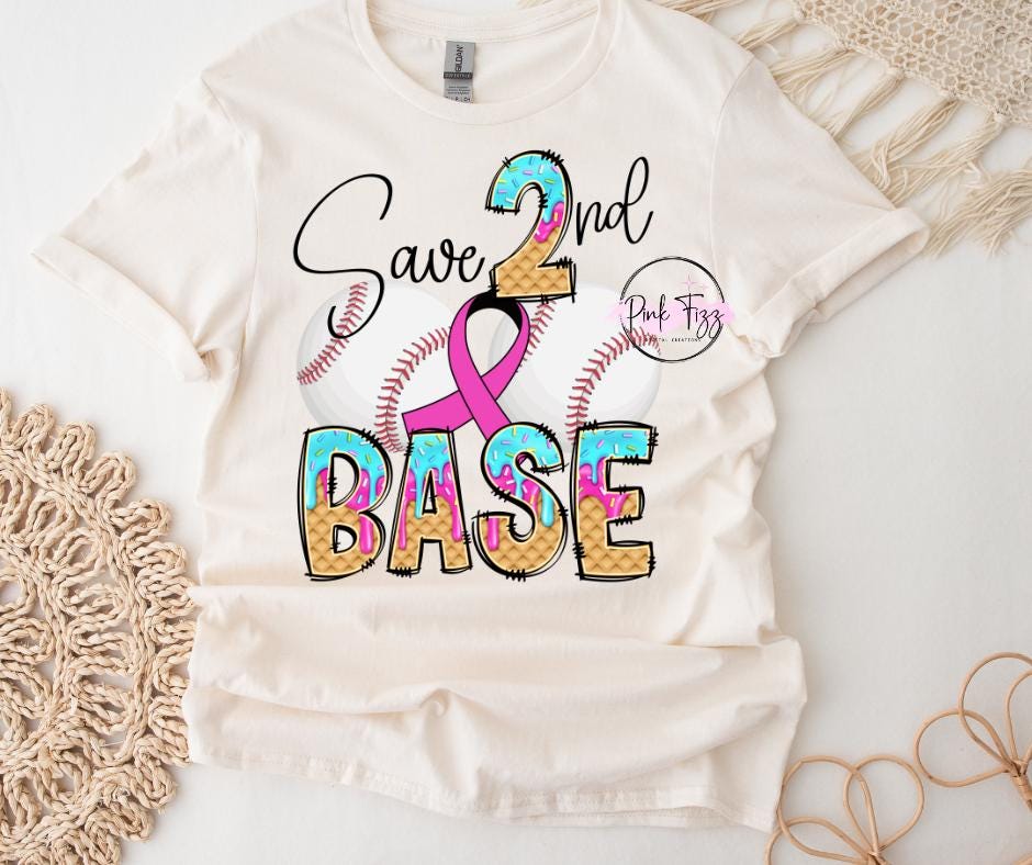 Save 2nd Base Sticker Save 2nd Base PNG | Breast Cancer Awareness | Breast Cancer | Fight ...