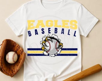EAGLES BASEBALL PNG | Custom Baseball Shirt | School Mascot Shirt | School Pride png | Instant Download