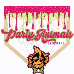 Party Animals PNG | Bananas Baseball | Bananas | Baseball | Drippy Plate