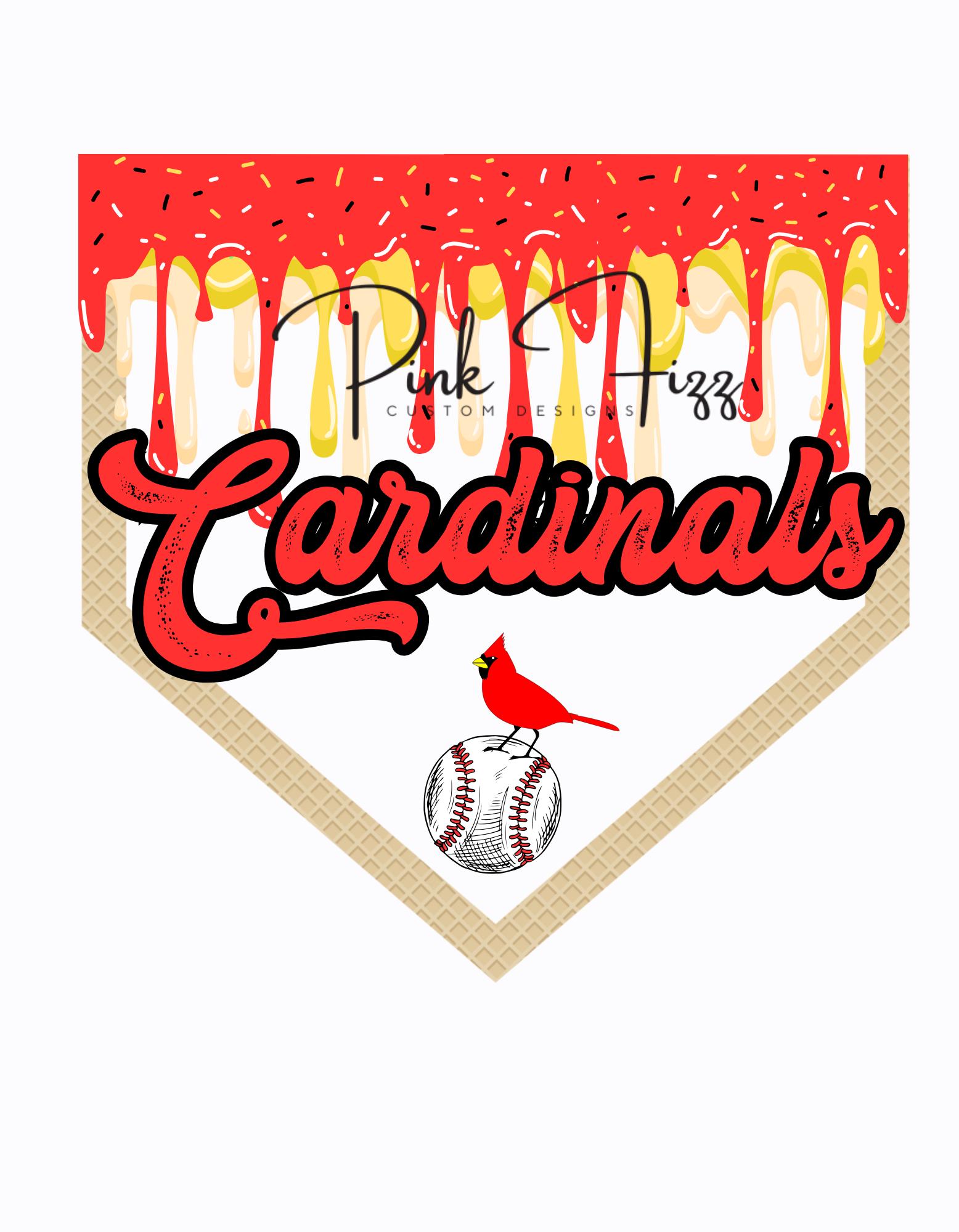 STL Cardinals PNG | St. Louis Cardinals Baseball Sublimation & DTF Design | Saint Louis Ice Cream Drip Graphic