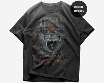 Bon Jovi T-Shirt - Rock Music Shirt - Bon Jovi Tour Shirt - Slippery When Wet Album - Bon Jovi Merch - Unisex Rocker Clothing