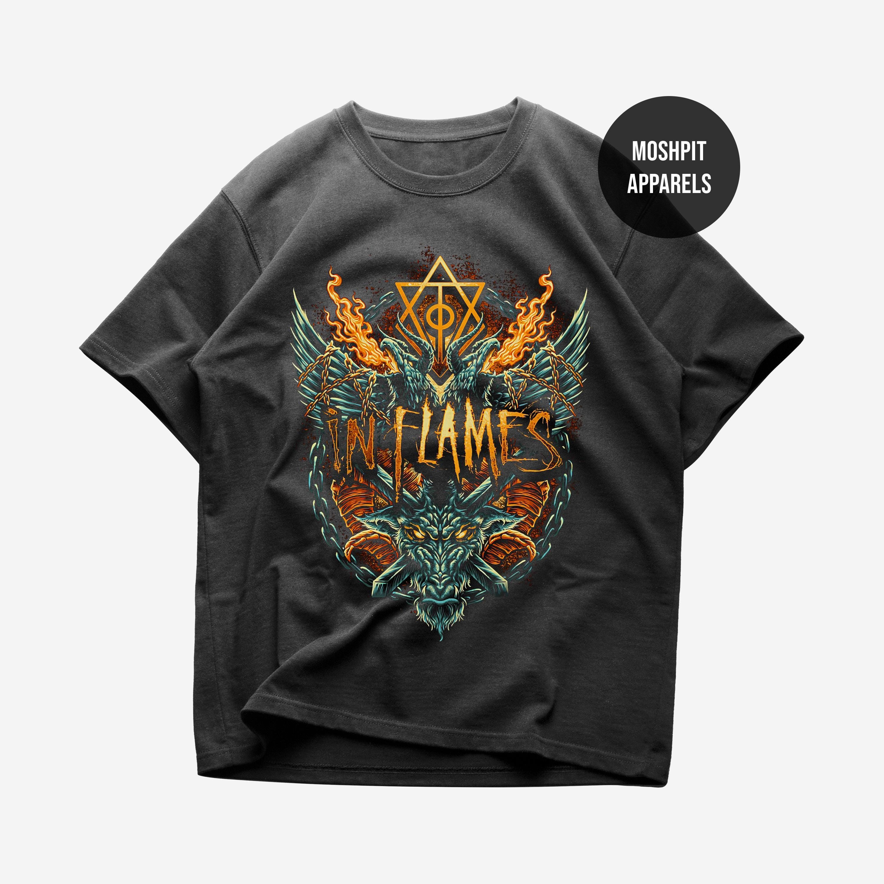 In Flames Clayman T-Shirt Uomo Vintage - Maglia Ufficiale Band, Nero, Vestibilità Regular