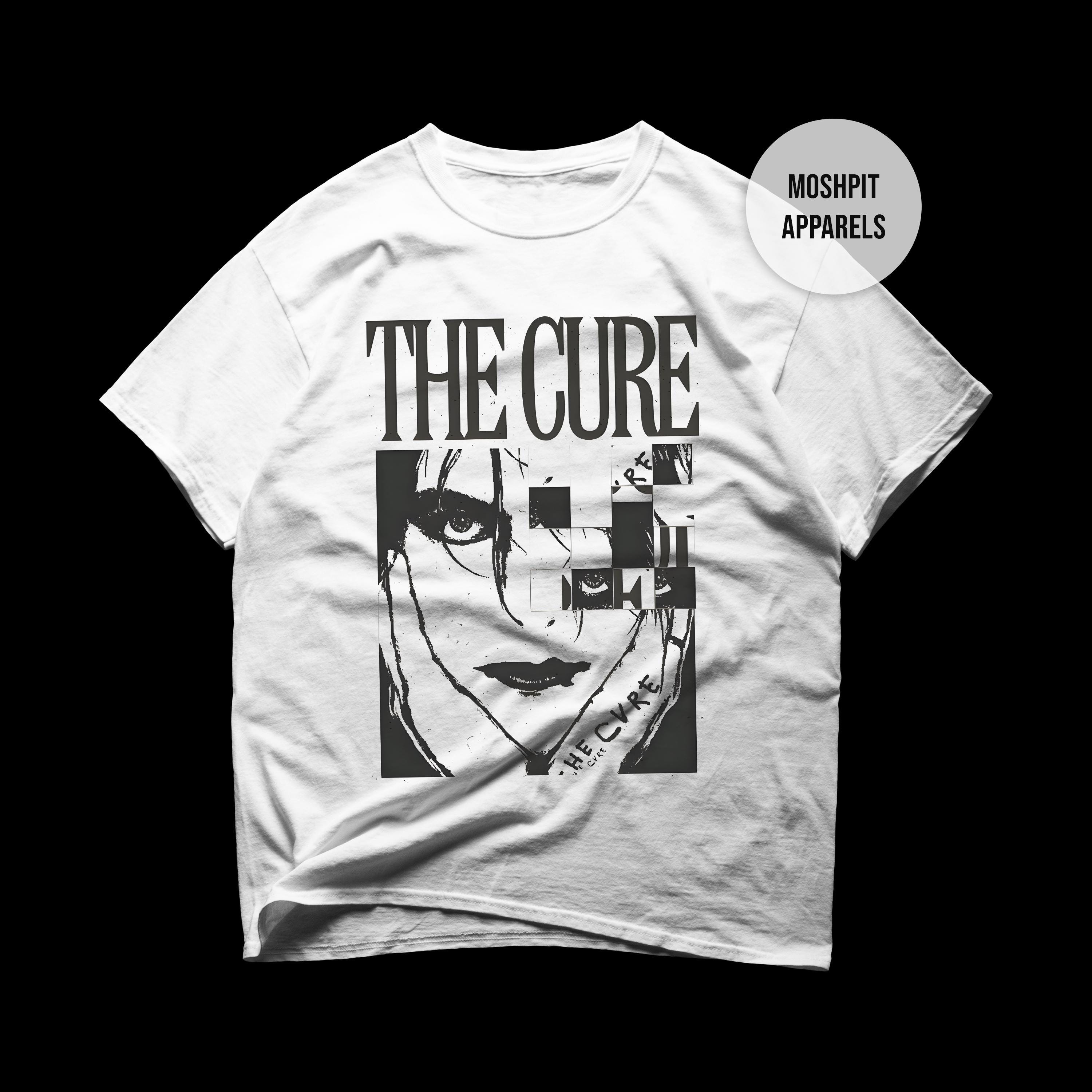 T-shirt Officiel The Cure Avec Illustration De Robert Smith - Homme/Unisexe - Noir - Neuf Avec Étiquettes