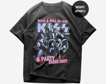 Camiseta KISS - Camiseta de música rock - "I Was Made For Lovin' You" - Rock and Roll All Nite - Álbum Dynasty - Merchandising de KISS - Ropa rockera unisex