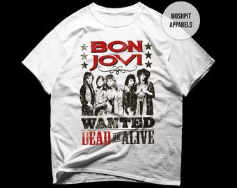 Bon Jovi T-Shirt - Rock Music Shirt - Bon Jovi Tour Shirt - Slippery When Wet Album - Bon Jovi Merch - Unisex Rocker Clothing