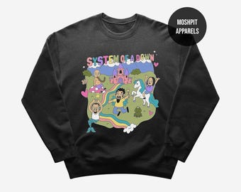 System Of A Down Sweatshirt - Metal Music Sweatshirt - SOAD Hoodie - SOAD Cartoon Hoodie - System Of A Down Merch - Unisex Rocker Clothing