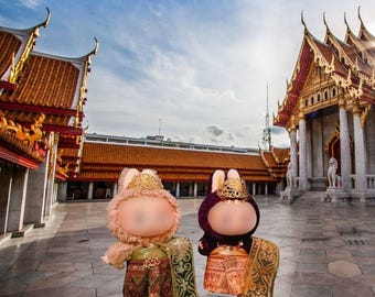 Traditional Thai Clothing w/ Crown Outfit for LBB 1.0/2.0/3.0