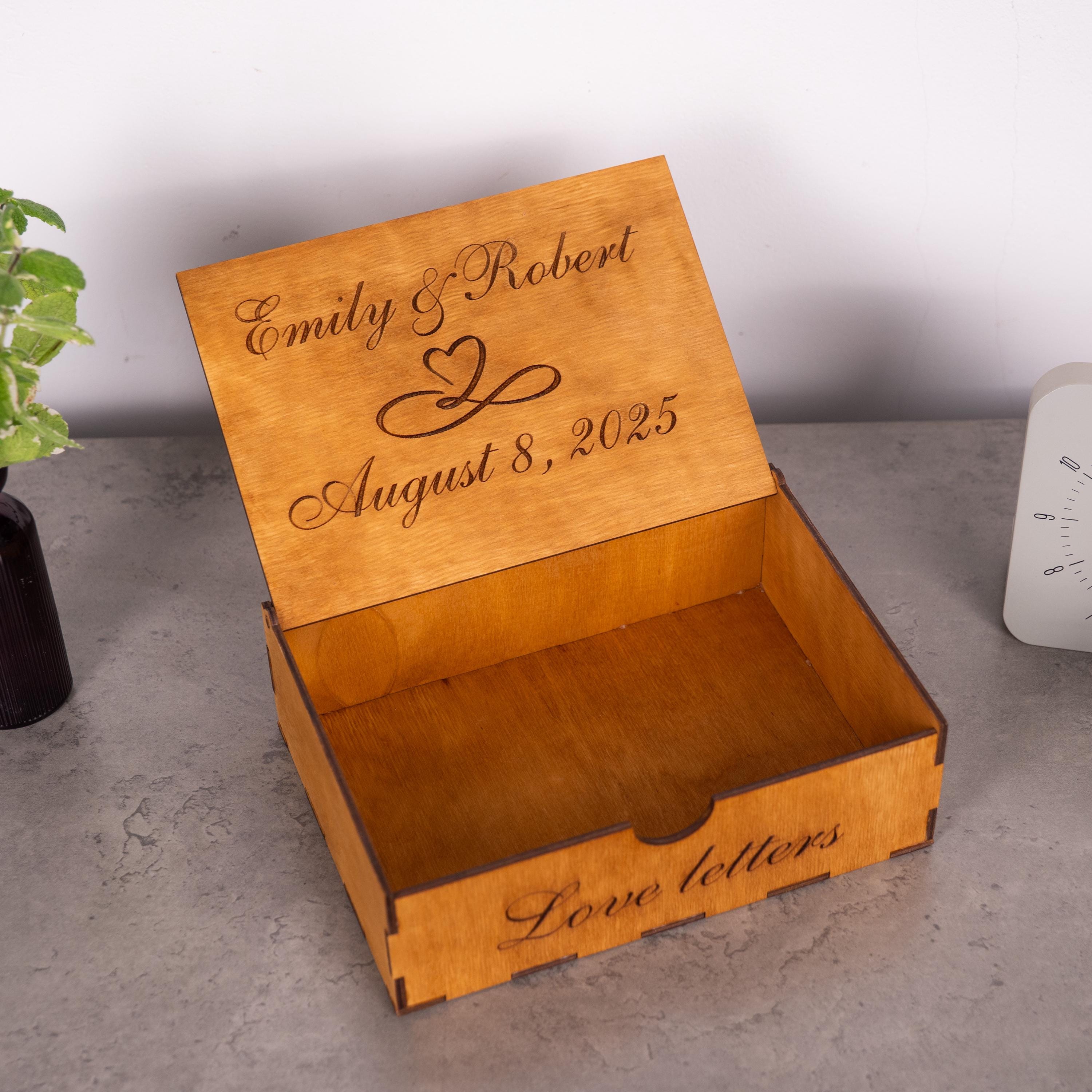 Custom Engraved Wood Box, Personalized Keepsake Trunk, Wedding Memory ...