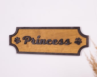 Wooden dog name tag, Custom Dog Name Sign, Custom dog room sign, Personalized dog sign, Wooden dog name sign, Name plaque for dog