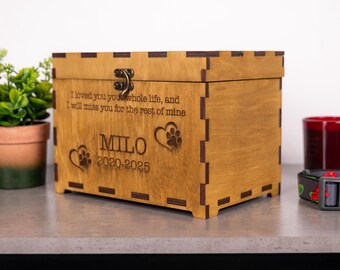 Personalised Dog Memorial Keepsake Box, Pet memory boxes , Dog Bereavement Gift, Engraved Pet Loss Box, Wooden Pet Memory Box
