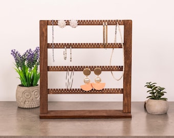 Sieradenstandaardhanger, houten oorbelorganisator, sieradenstandaard houten, oorbelhouder gepersonaliseerd, oorbelhouder organisator