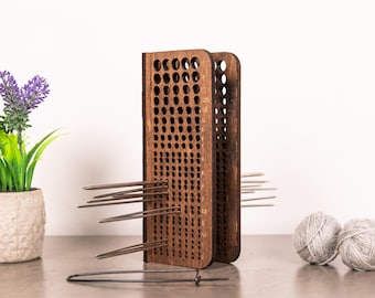 Soporte para agujas de tejer, Organizador de agujas de tejer, Soporte de madera para agujas de tejer, Almacenamiento de agujas de tejer, Soporte para agujas de tejer