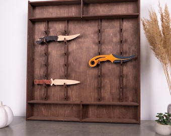 Knife Display Case, Knife Display Case, Knife Display Shelf, Pocket Knive Display, Knife Shelf, Wooden knife display shelf