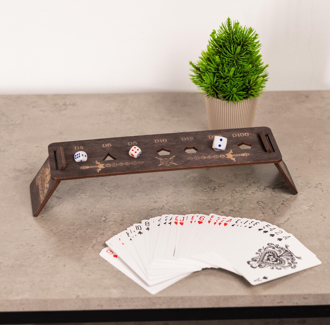 Dnd Dice Holder, Dice Display Stand Wood, Wooden Dice Tray Dnd, Gaming ...