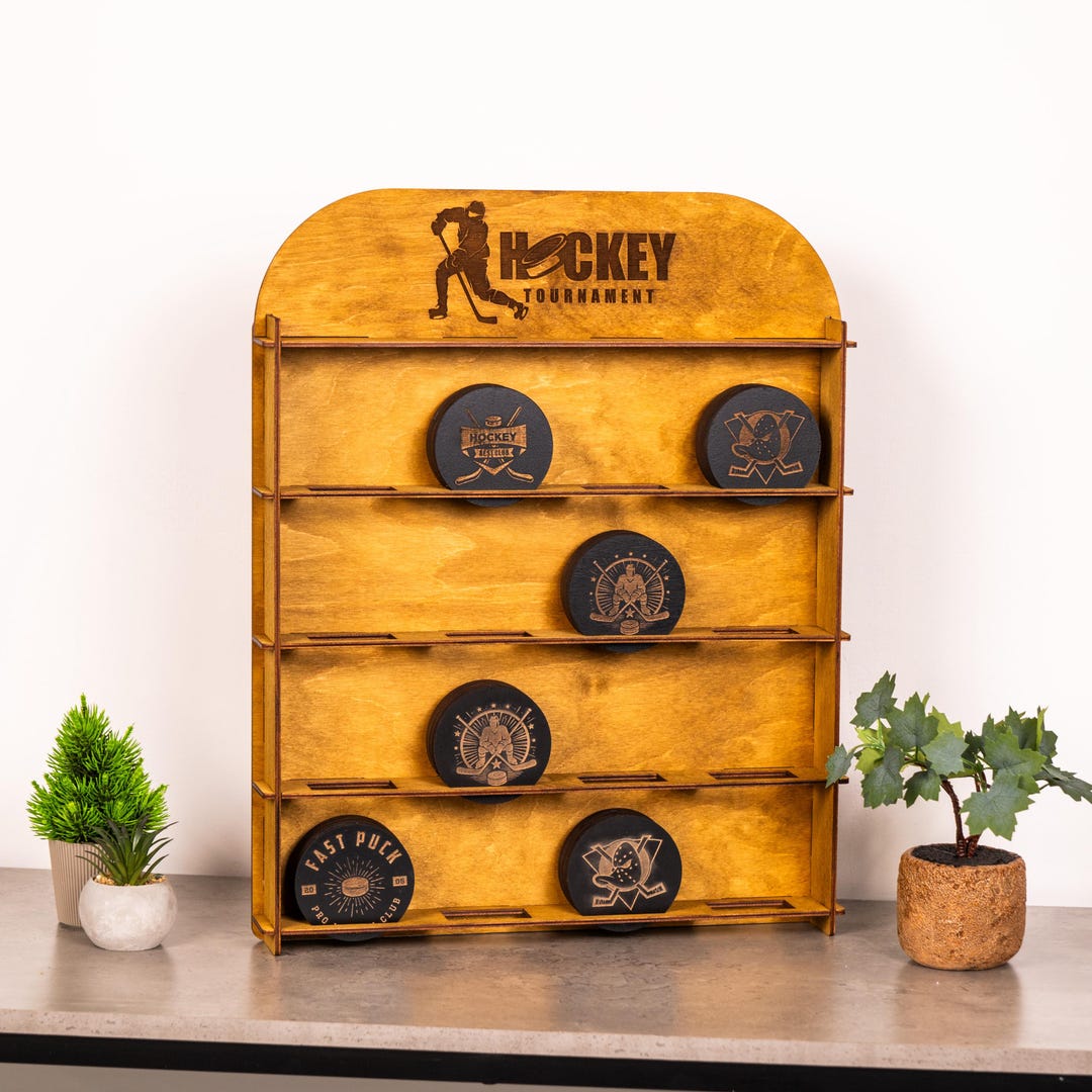 Puck Rack Personalized Hockey Puck Holder, Hockey Puck Wall Display, Puck Display ...