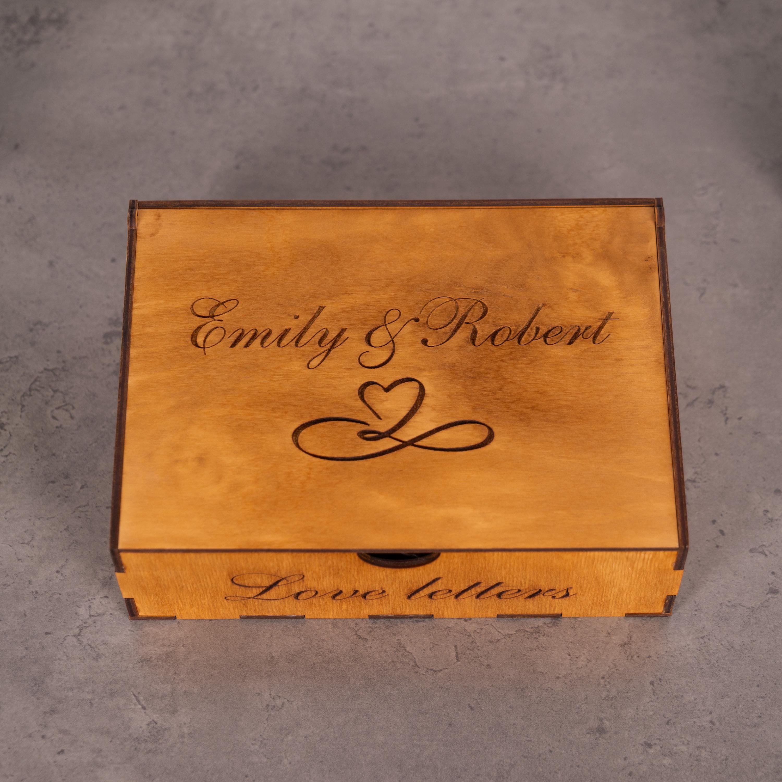 Custom Engraved Wood Box, Personalized Keepsake Trunk, Wedding Memory ...