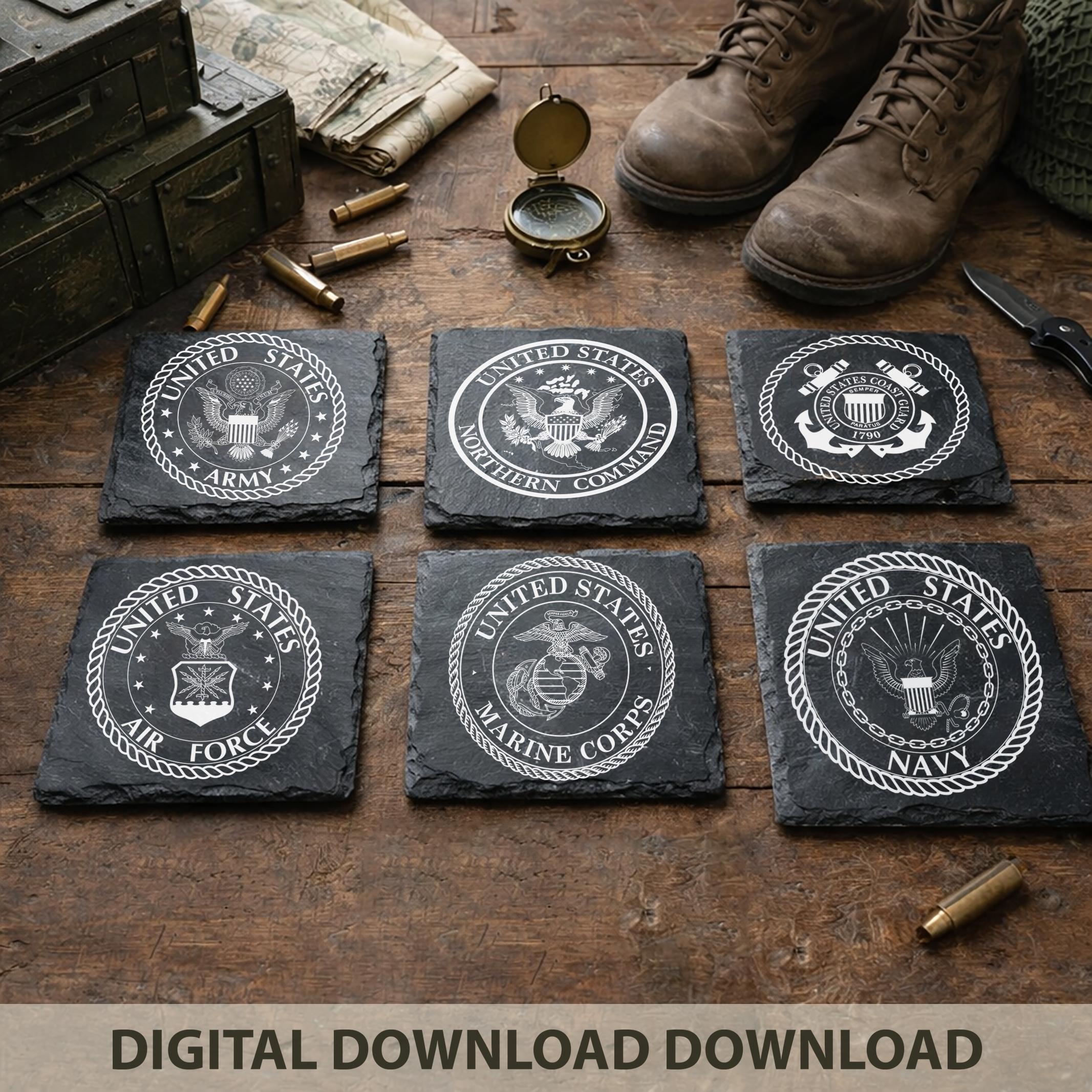 USA Military Logos PNG Bundle Laser Engraving Digital Download for ...