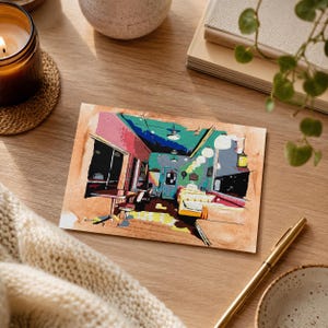 Set (of 10, 30 or 50) fine art illustrated postcards with envelopes, original artwork design by Eileen Lunecke
