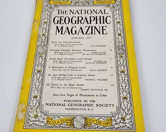National Geographic Magazine January 1955 No Map