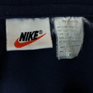 NIKE Vintage 90s Golf Polo Shirt Size XL White Tag Navy Blue Swoosh image 5
