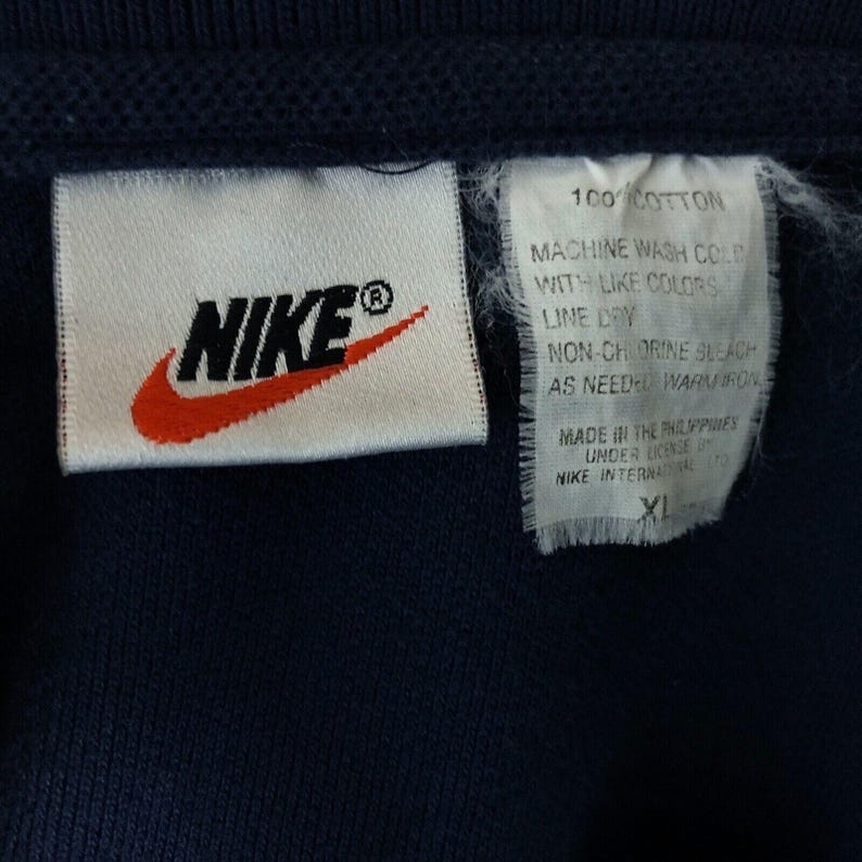 NIKE Vintage 90s Golf Polo Shirt Size XL White Tag Navy Blue Swoosh image 5