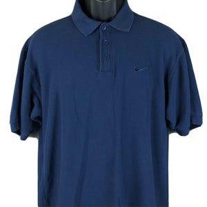 NIKE Vintage 90s Golf Polo Shirt Size XL White Tag Navy Blue Swoosh image 3