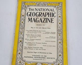 National Geographic Magazine March 1951 No Map