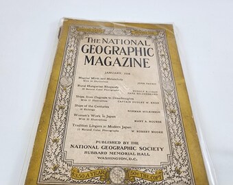 National Geographic Magazine January 1938 No  Insert