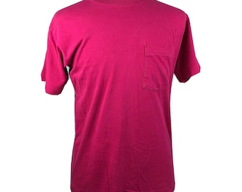 Trend Basics Plain Blank T-Shirt Size Large Plain Pink VTG 90s Single Stitch