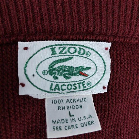 【デッドストック】IZOD LACOSTE made in USA IZOD Lacoste Vintage 80s V-neck Acrylic Grandpa Sweater Size Large