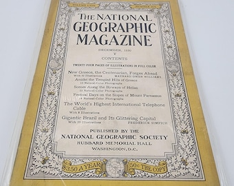 National Geographic Magazine December 1930 No  Insert