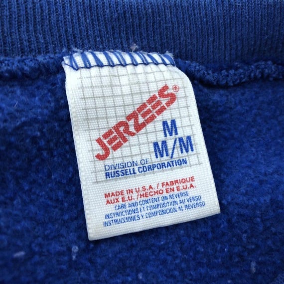 Jerzees Vintage 80s Plain Blank Blue Sweatshirt Size Medium USA 50