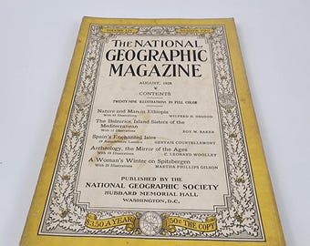National Geographic Magazine August 1928 No  Insert